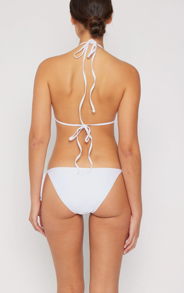 Marina West Triangle Top Tie On Side Bikini Palms White 2pcs Set