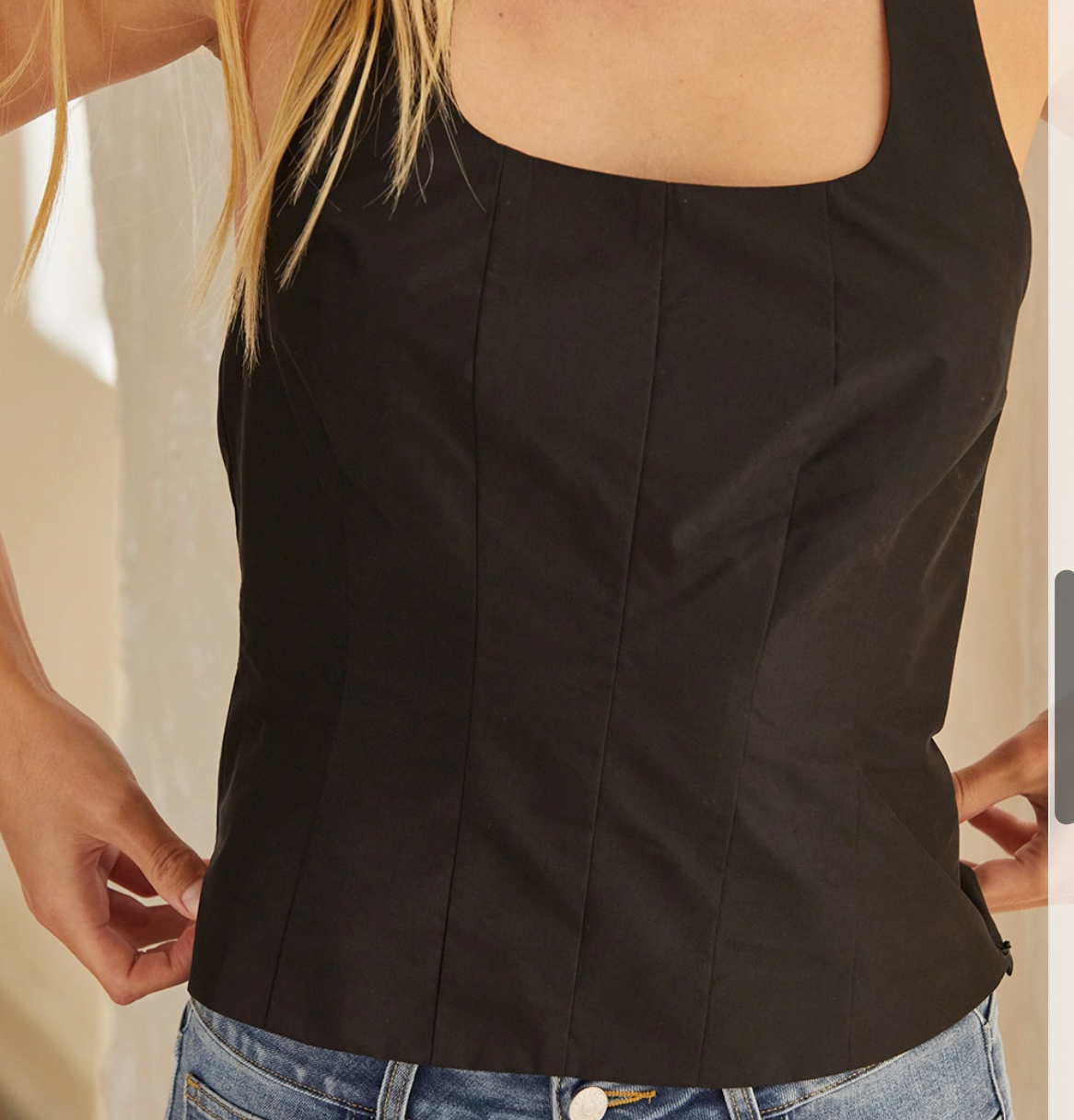 Claire Halter Top-Black
