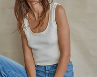 Knit Cotton Sweater Crop Tank