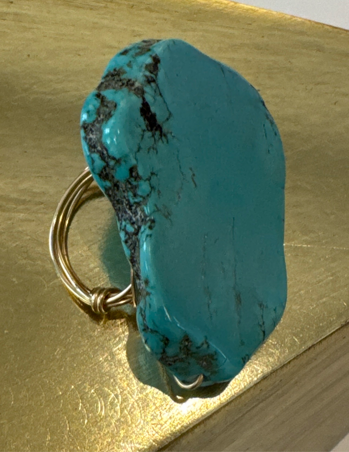 ALD turquoise w gold filled ring