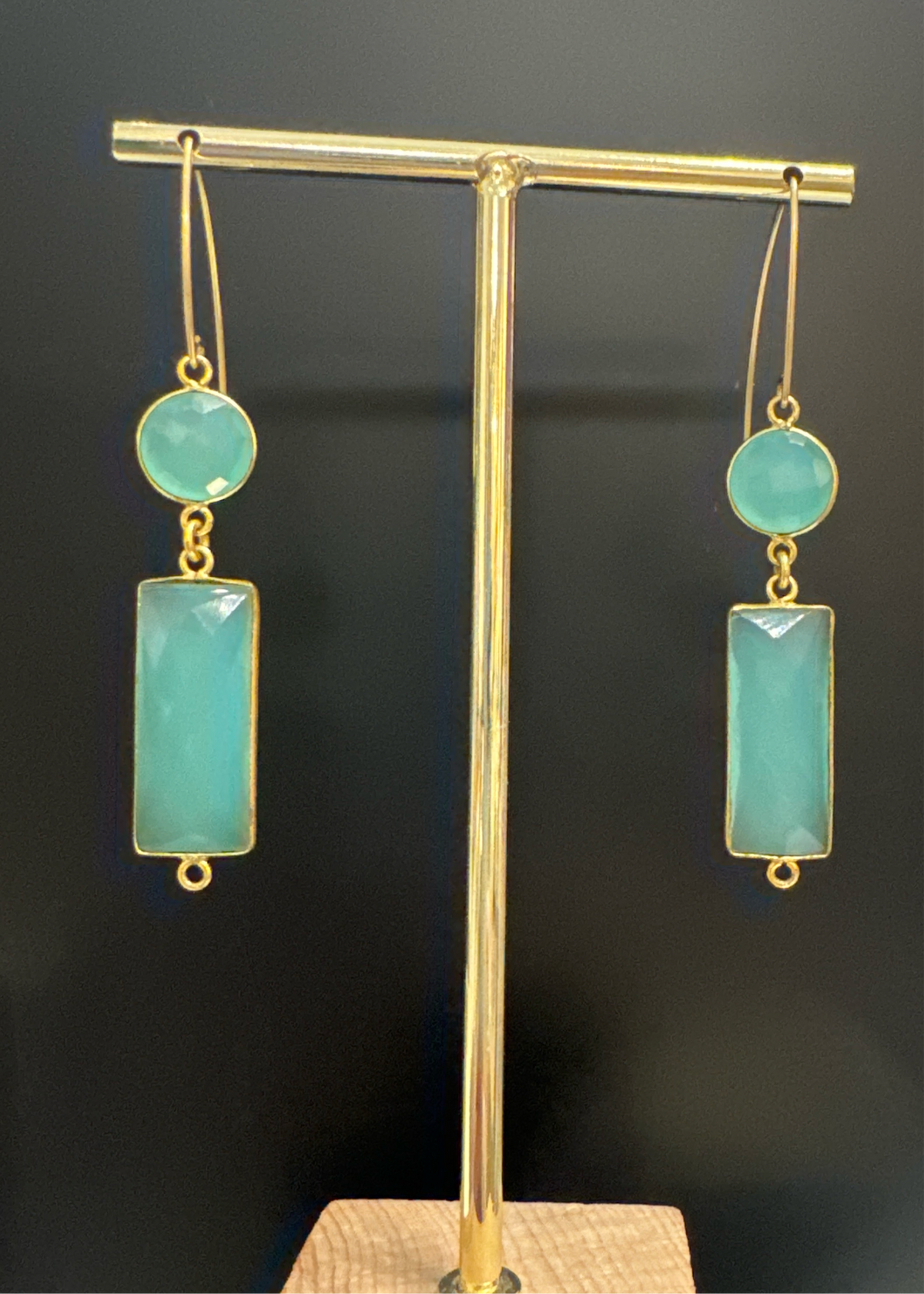 ALD Blue Chaldeony Circle square Drop earrings