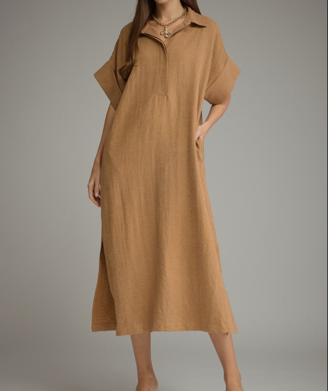 Camel Midi Dress