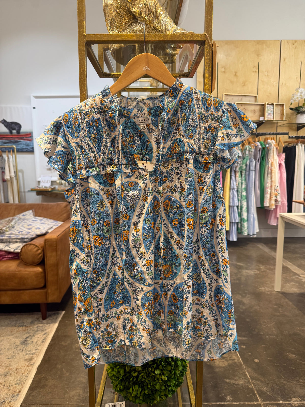 Current Air Ruffled Neck and Ruffle Sleeve Blouse