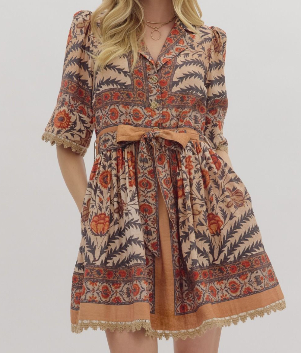 Entro Belted Mini Dress
