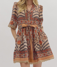 Entro Belted Mini Dress