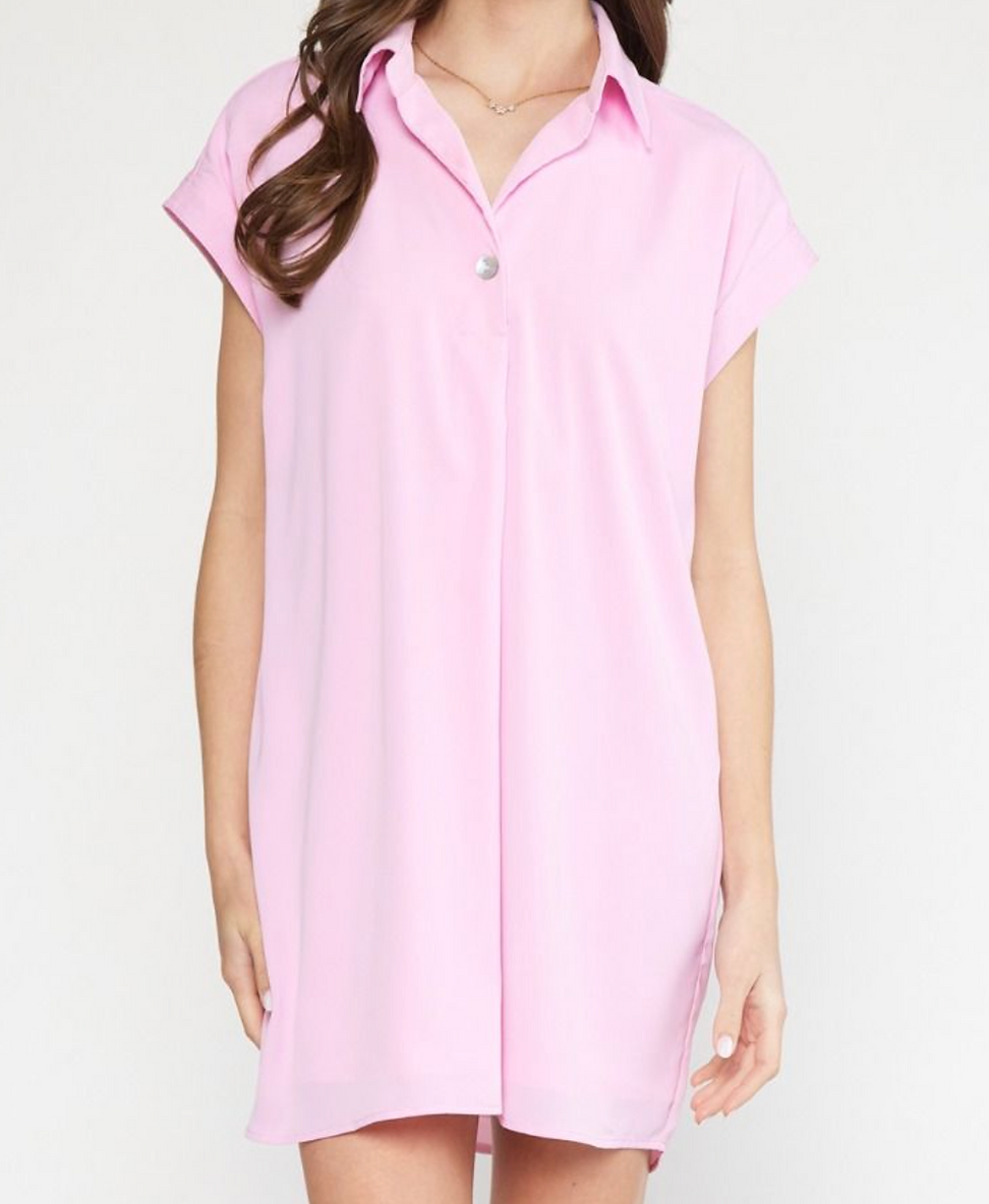 Entro Light Pink Shirt Dress