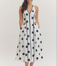Polka Dot Halter Midi Dress