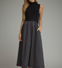 Polka Dot Sleeveless Midi Dress
