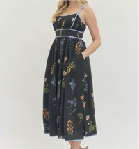 Black Skinny Strap Spring Dress