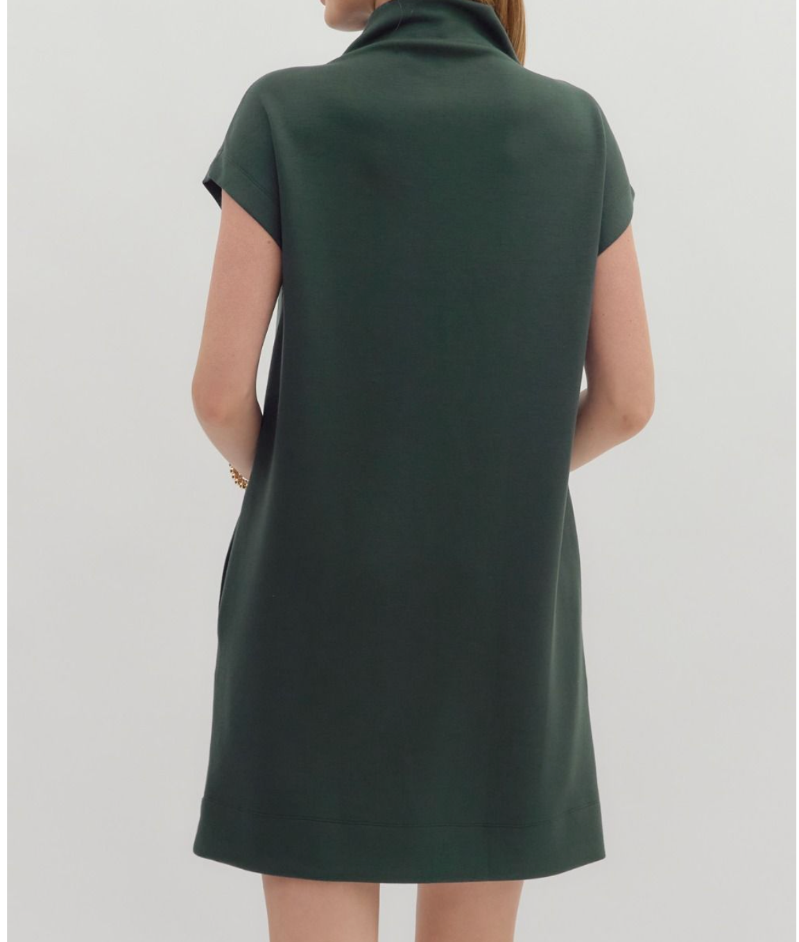 Dark Green Mock Neck Dress