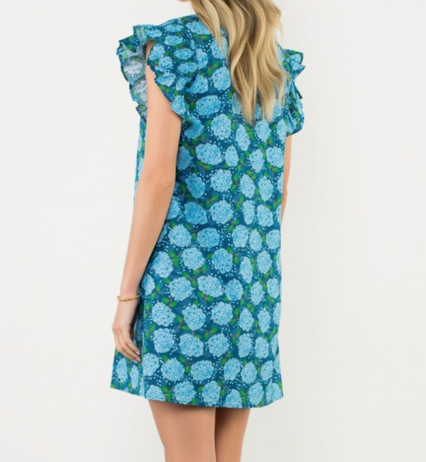 THML Hydrangea Flutter Sleeve Dress