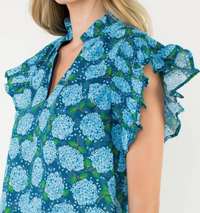 THML Hydrangea Flutter Sleeve Dress