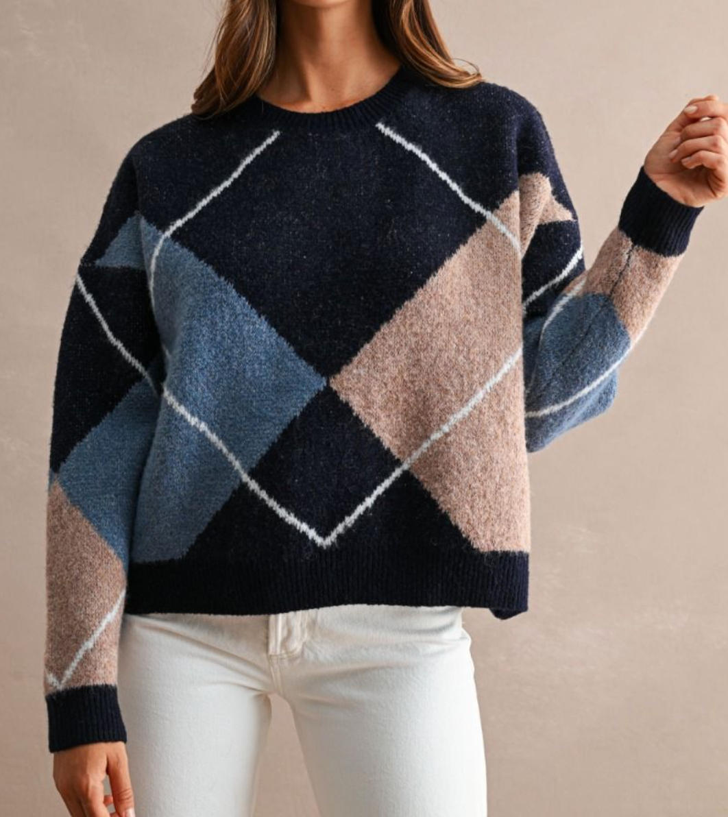 Geometric Oversized Sweater