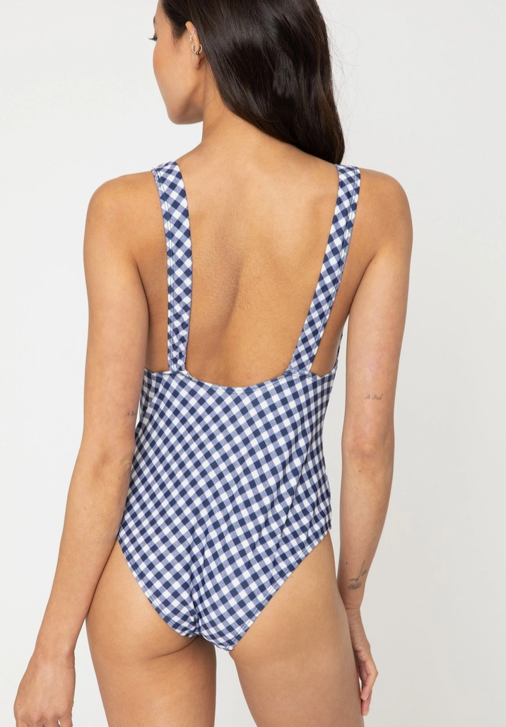 Marina West String in the Front Middle Gingham Navy