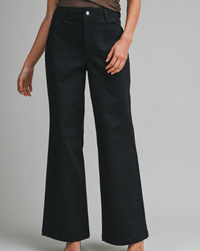 High Waisted Jeans With Patch Pockets-Black