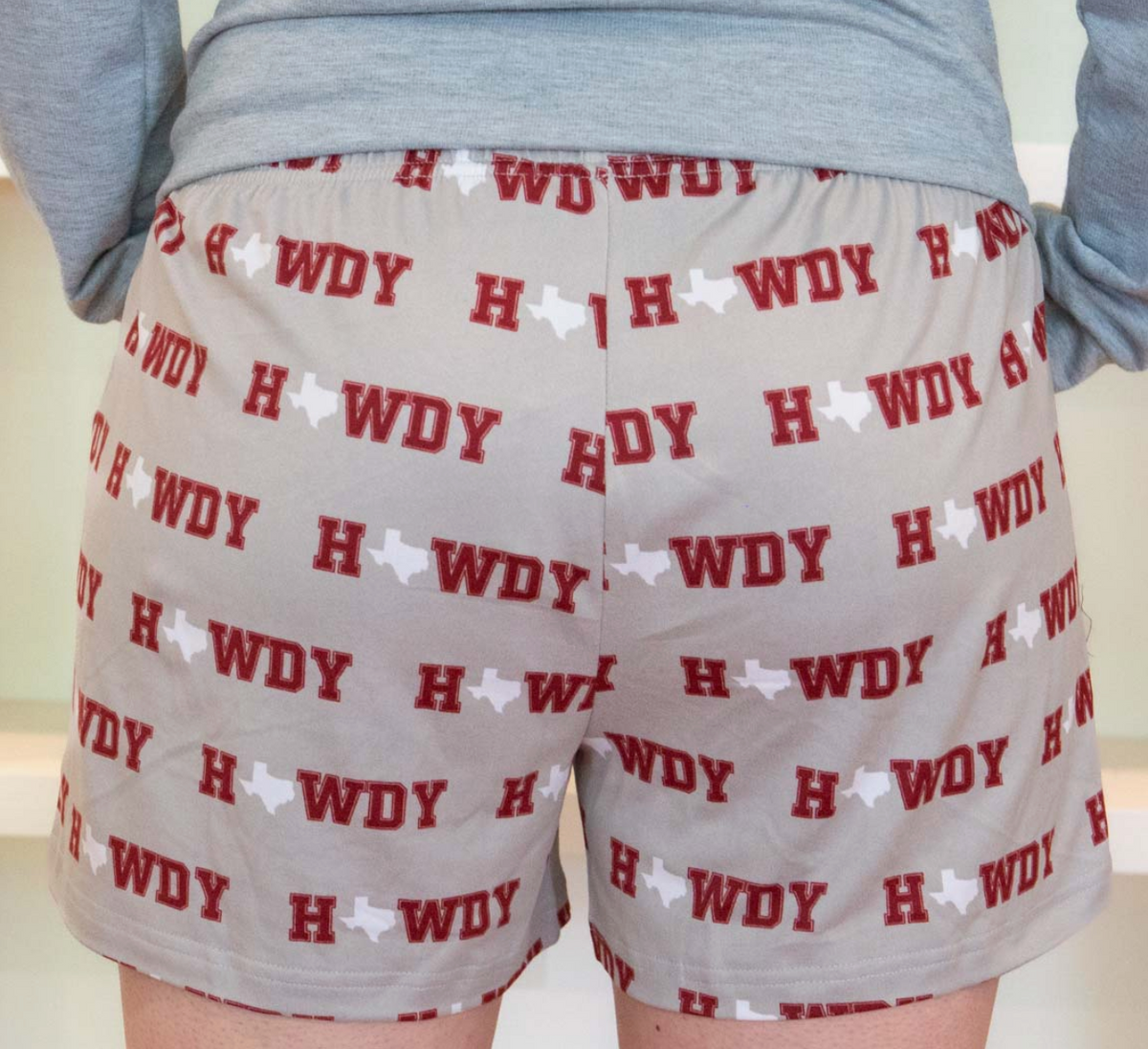 Howdy Texas Sleep Shorts Gray/Maroon/White