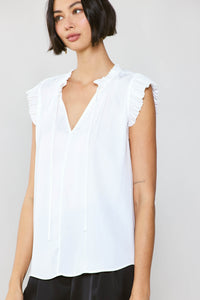 Current Air Margot Pleated Short Sleeve Blouse