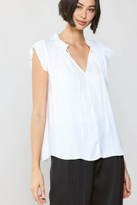 Current Air Margot Pleated Short Sleeve Blouse