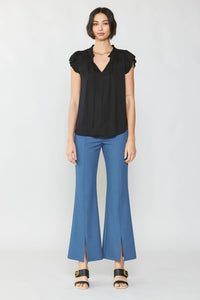 Current Air Margot Pleated Short Sleeve Blouse