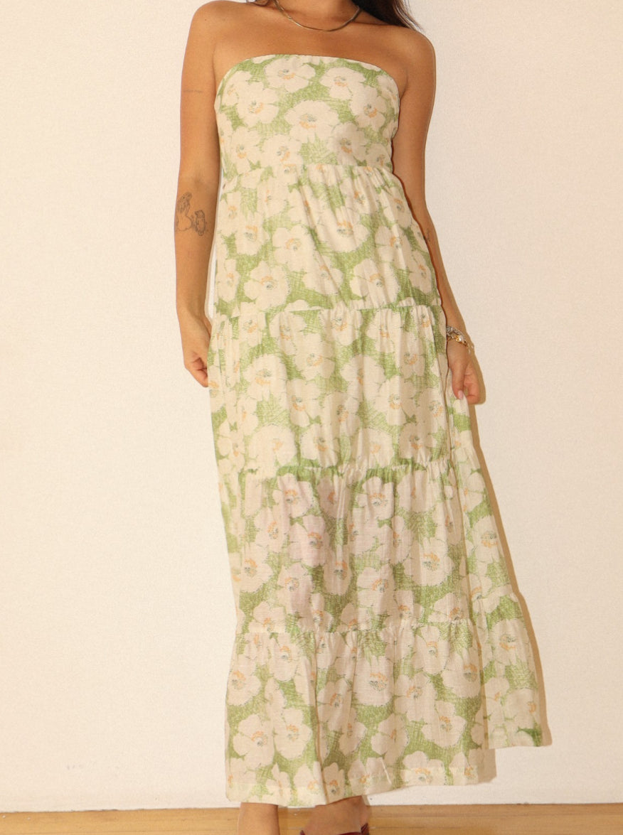 Bailey Rose Strapless Flower Dress