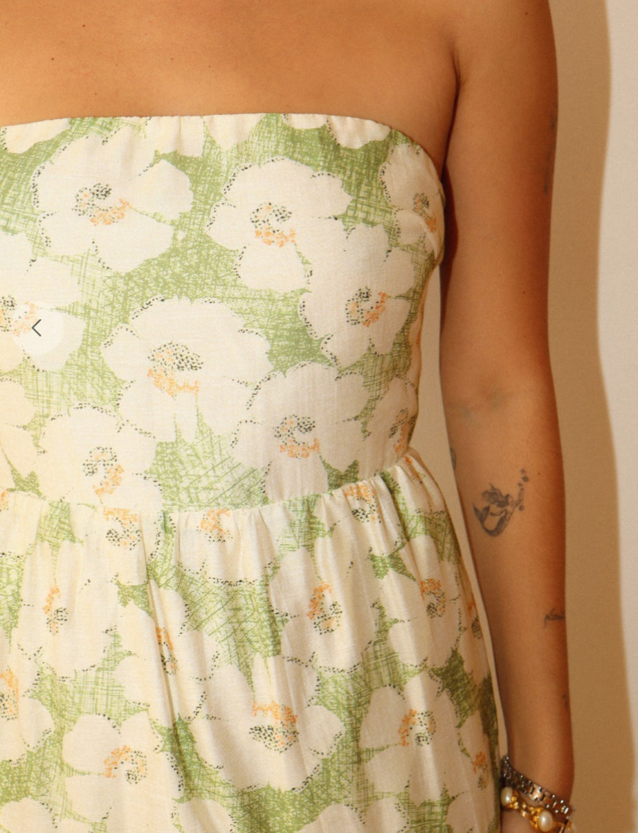 Bailey Rose Strapless Flower Dress