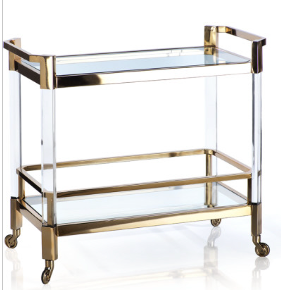 Zodax The Langham Bar Cart-Polished Gold