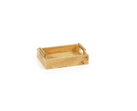Zodax Leiden Burl Wood Rectangular Tray with Gold Handles 9.5" Min. 4