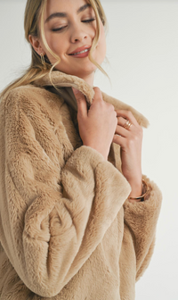 Sadie & Sage Libby Faux Fur Jacket Taupe