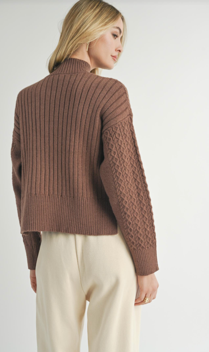 Sadie & Sage Liss Turtle Neck Sweater Brown