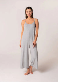 Lovestitch Grey Scoop Neck Wide Leg Midi Jumpsuit