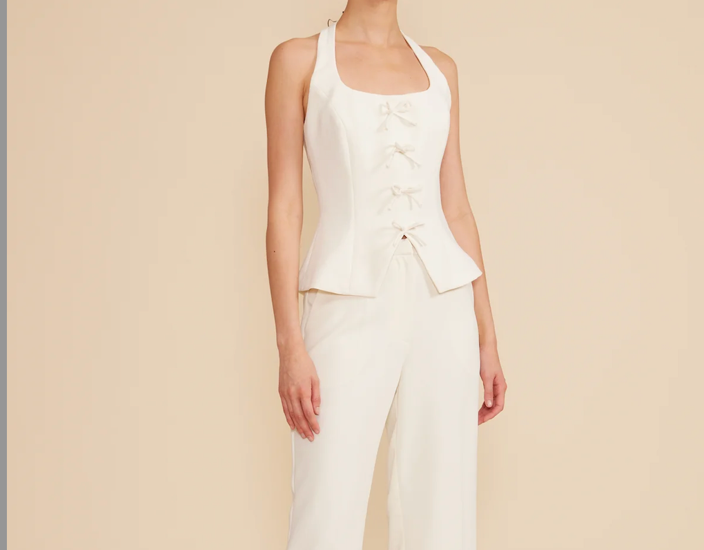 Lucy Paris Clementine Halter Vest - Ivory