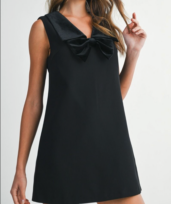Mable Sleeveless Bow Mini Dress