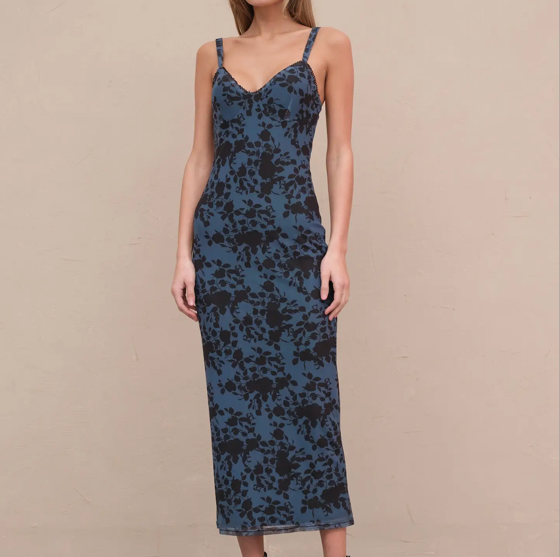 Mesh Flower Print Dress