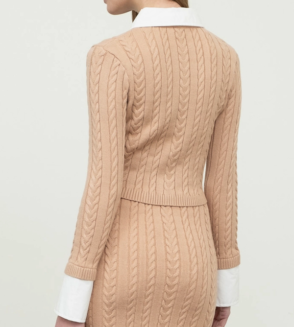 Mixed Media Cable Knit Top