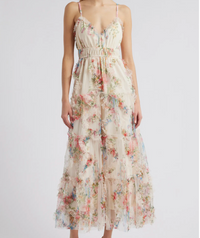 Spaghetti Strap Floral Print Maxi Dress