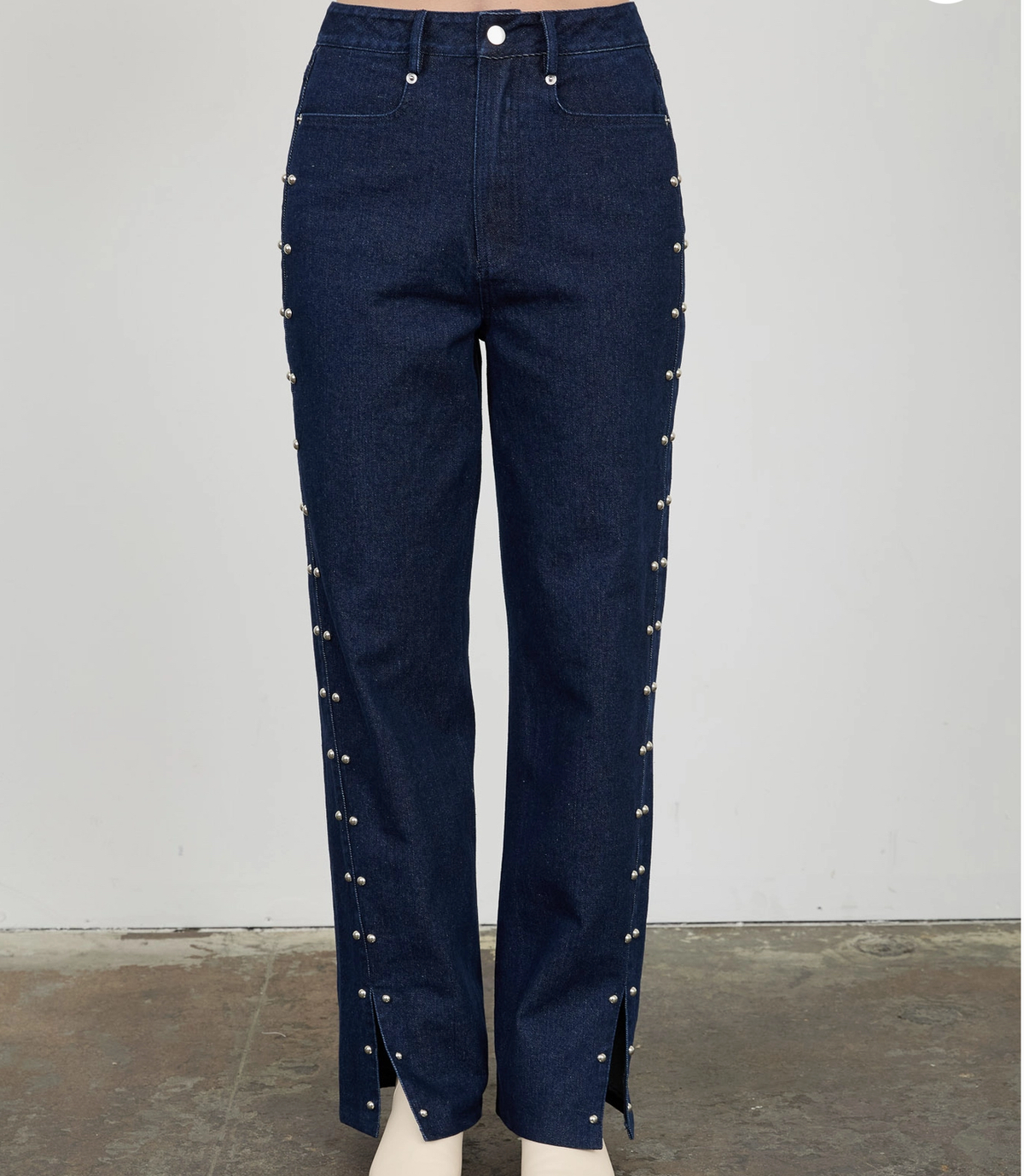Stud Detail Denim Pants