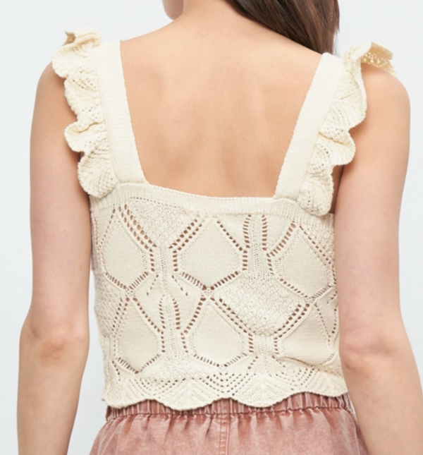 Scalloped Knit Crop Tank
