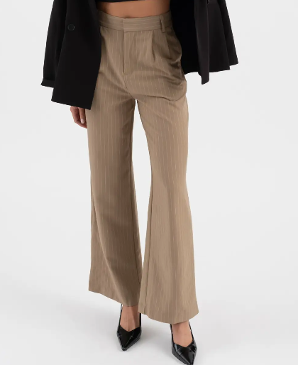 Pinstripe Flare Leg Pants