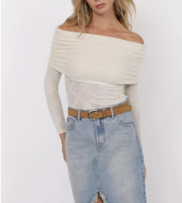 Roadhouse Jacquard Knit Off The Shoulder Top