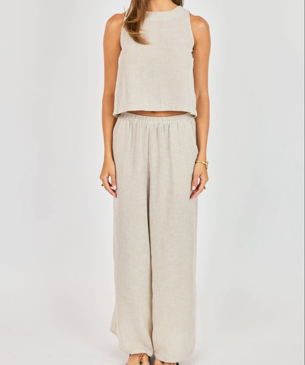 Garden Sun Button Tank and Pant-Set