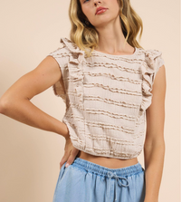 Wind Calls Ruffle Knit Lace Top