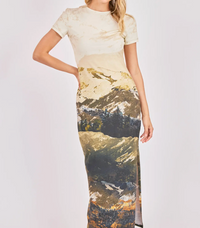 Wondrous Sight Knit Graphic Maxi Dress