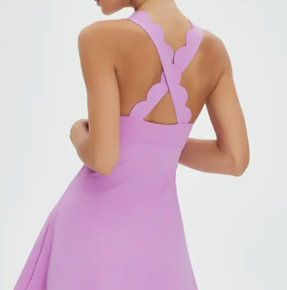 Scallop Crossover Active Dress