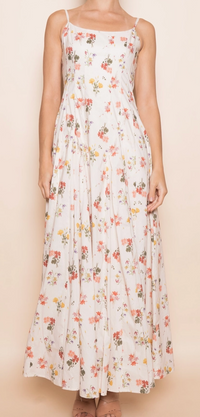 Floral Print SPG Strap Midi Dress