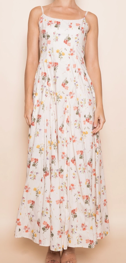 Floral Print SPG Strap Midi Dress