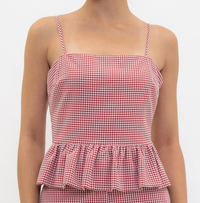 Gingham Strap Top