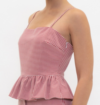 Gingham Strap Top