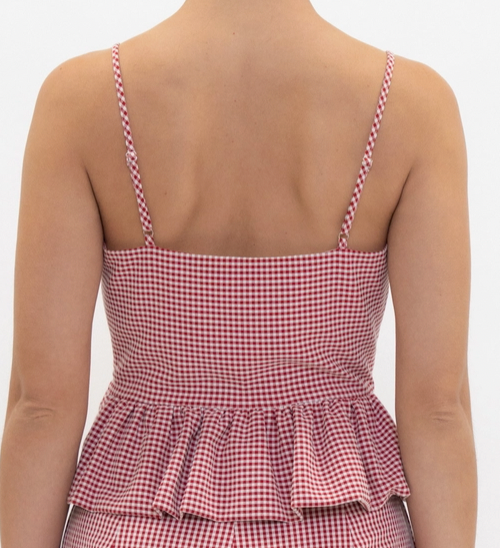 Gingham Strap Top