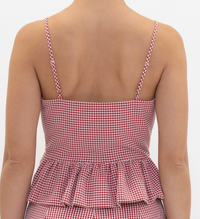 Gingham Strap Top