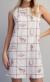 Western Inspired Mini Shift Dress